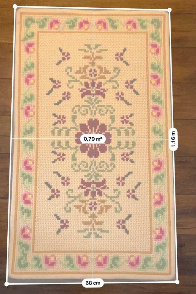 Vintage Handmade Floral Needlepoint Rug - 68cm x 116cm - photo 2