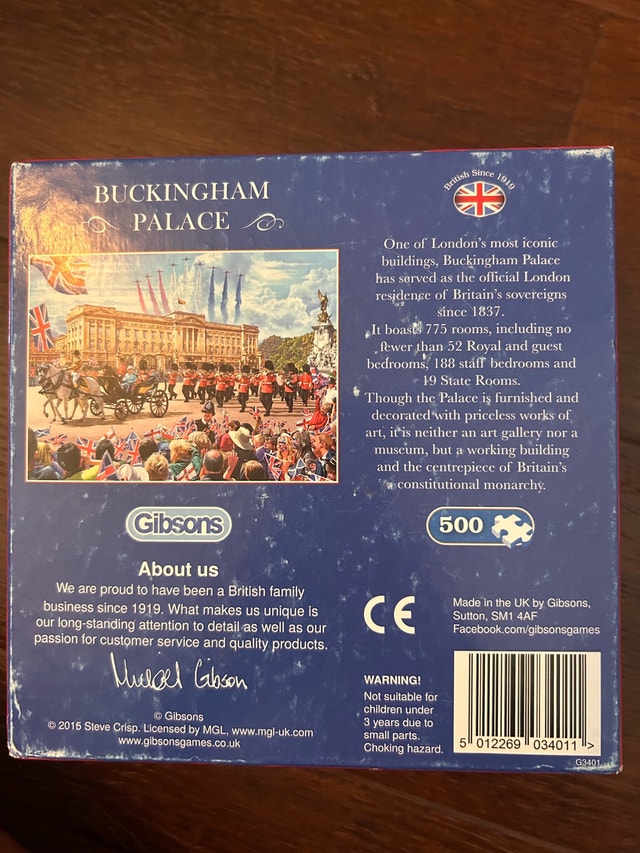 Gibsons Buckingham Palace 500 Piece Puzzle - photo 3