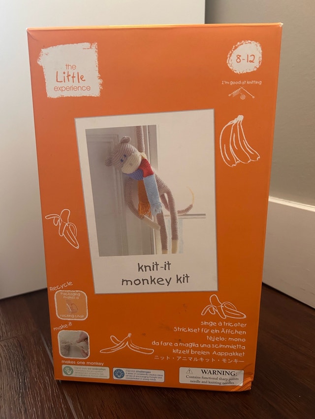 Handmade Knit-It Monkey Kit Beginner Friendly DIY Craft Set