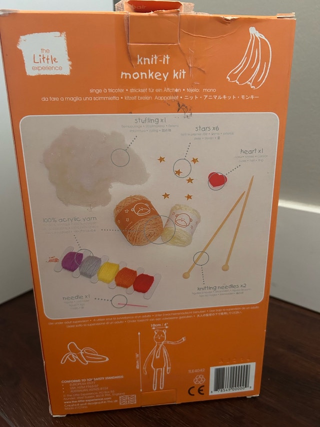 Handmade Knit-It Monkey Kit Beginner Friendly DIY Craft Set - photo 3