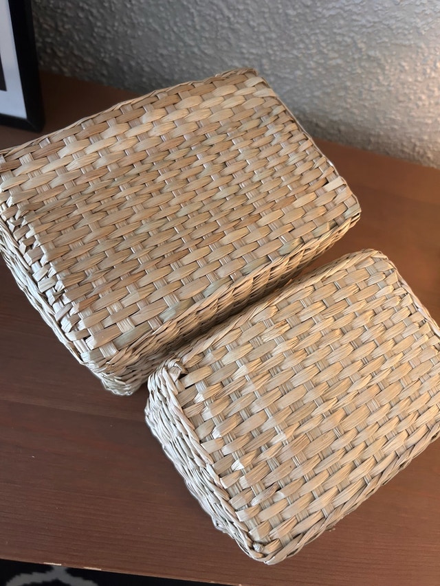 IKEA LURPASSA Box with lid, set of 2, seagrass - photo 2