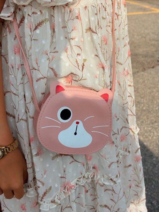 Pink Cat Face Crossbody Mini Bag for Girls