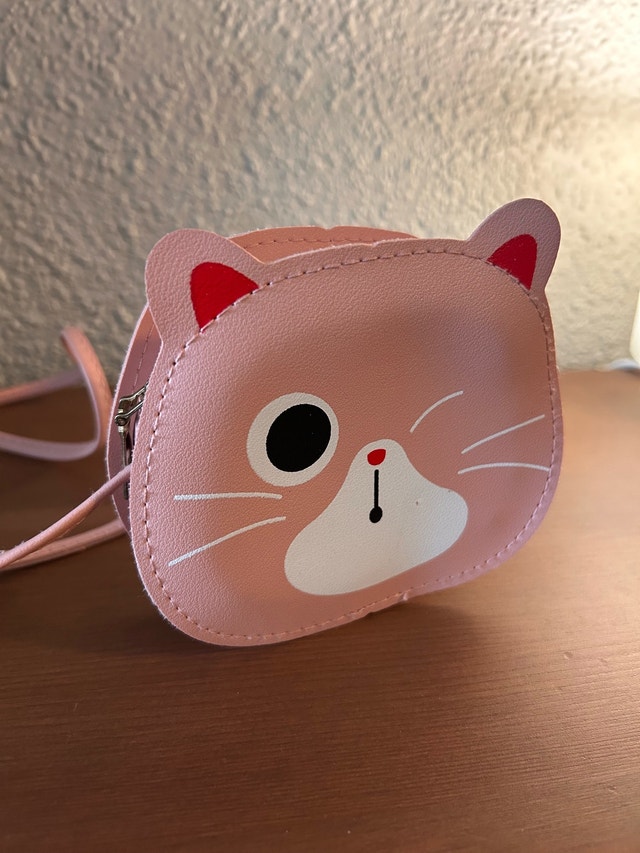 Pink Cat Face Crossbody Mini Bag for Girls - photo 2