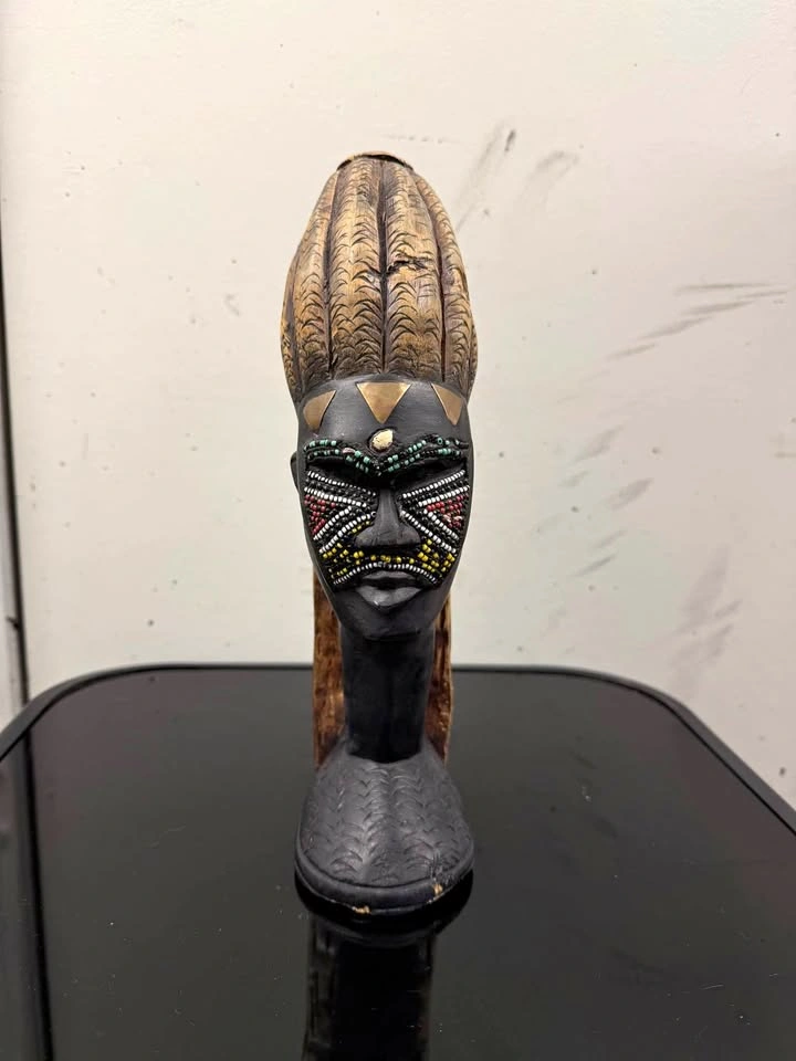 Hand Carved Totem Pole Style Sculpture