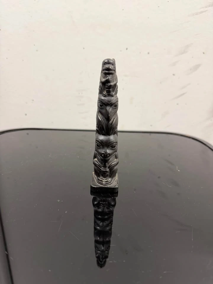 Hand Carved Totem Pole Style Sculpture - photo 2
