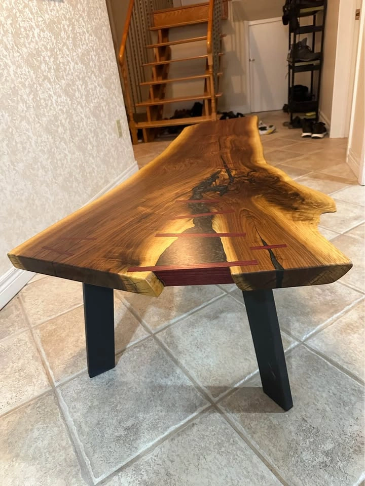 Live Edge Epoxy River Wood Table / Bench - Handmade - photo 3
