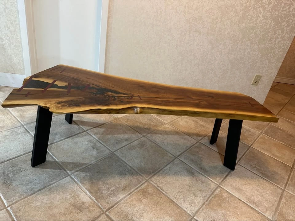 Live Edge Epoxy River Wood Table / Bench - Handmade - photo 4