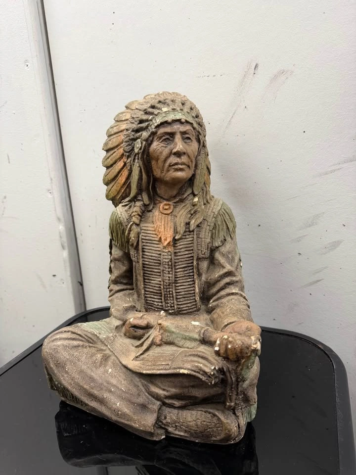 Native American Chief Statue – Southwestern Rustic Decor - photo 2
