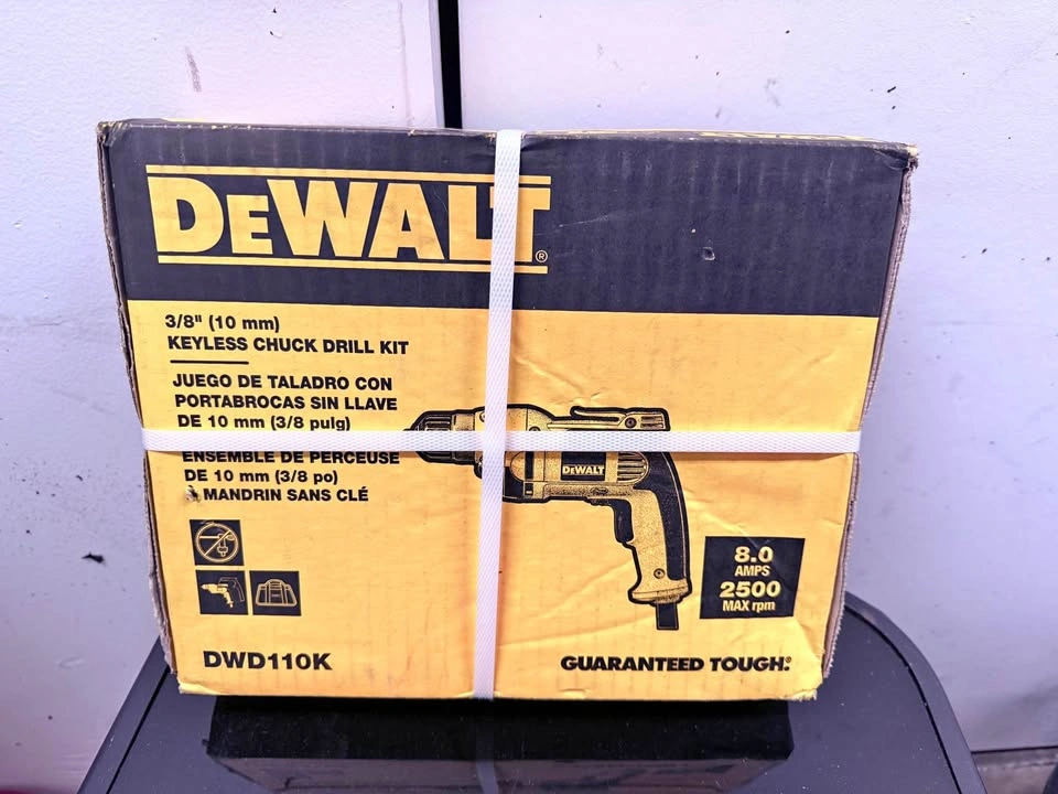 DeWalt 3/8” Keyless Chuck Drill Kit (DWD110K)