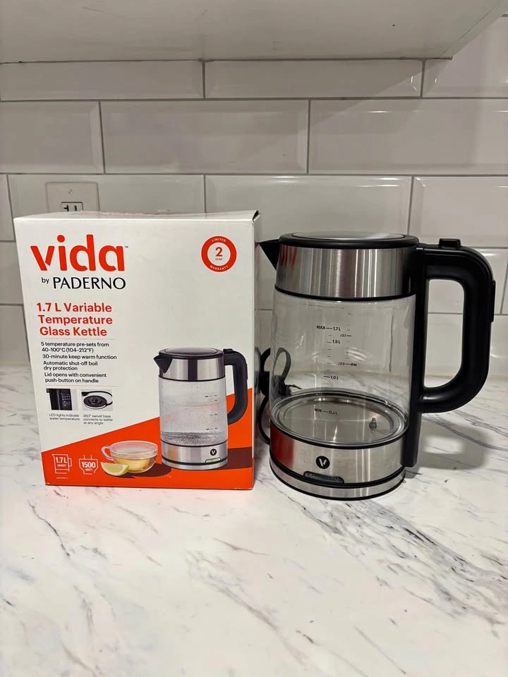 Vida by Paderno 1.7L Variable Temp Glass Kettle