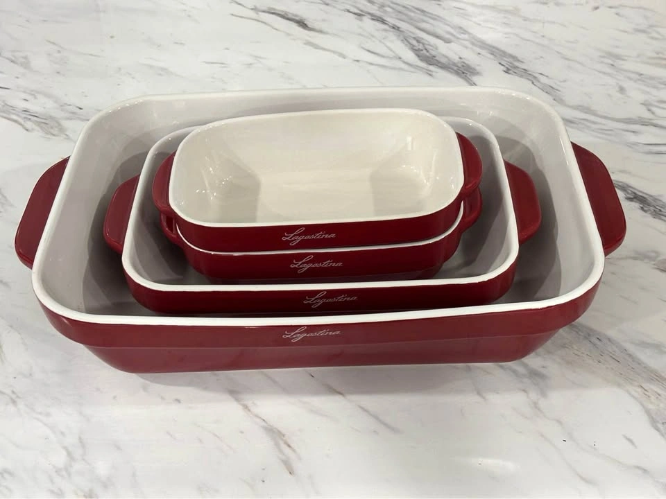 Lagostina 4-Piece Red Baking Dish Set