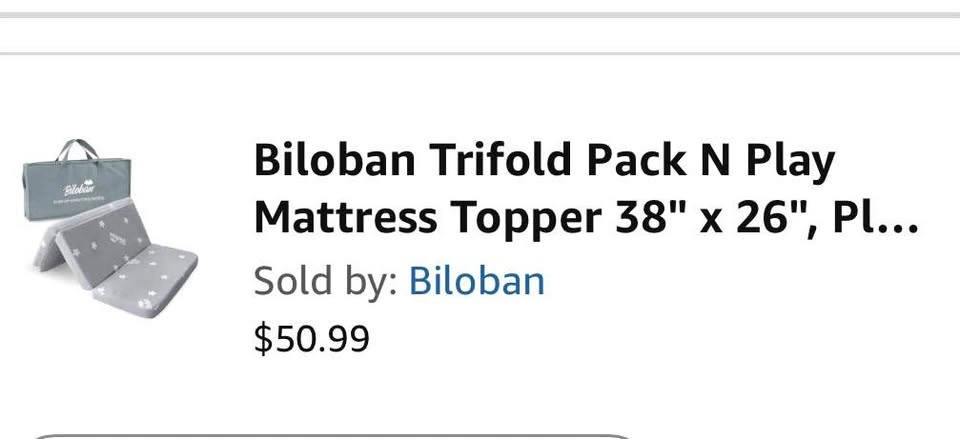 Biloban Trifold Pack N Play Mattress Topper 38" x 26" - photo 4