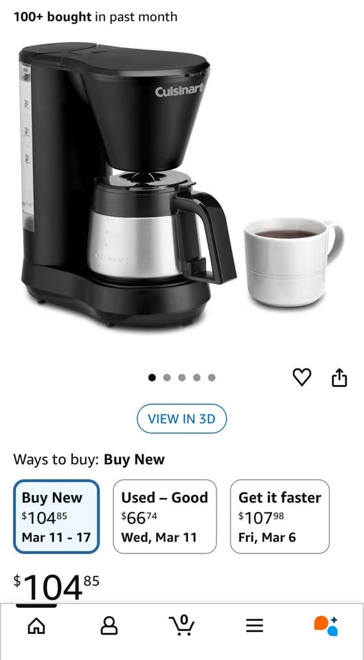 Cuisinart 5-Cup Coffee Maker - Like New - photo 3
