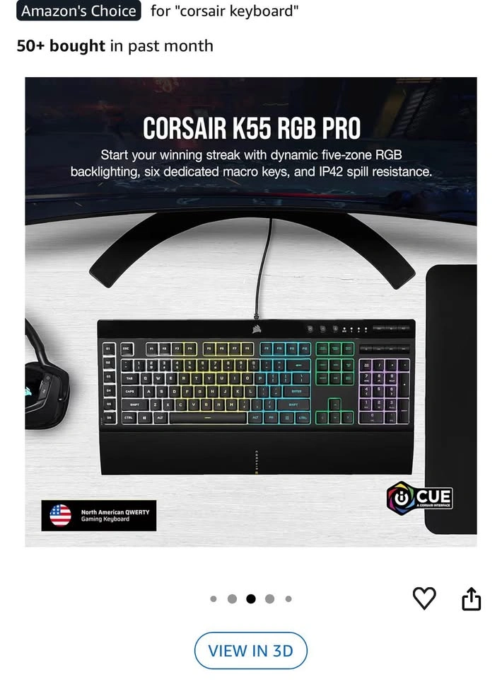 CORSAIR K55 RGB PRO Gaming Keyboard - photo 2