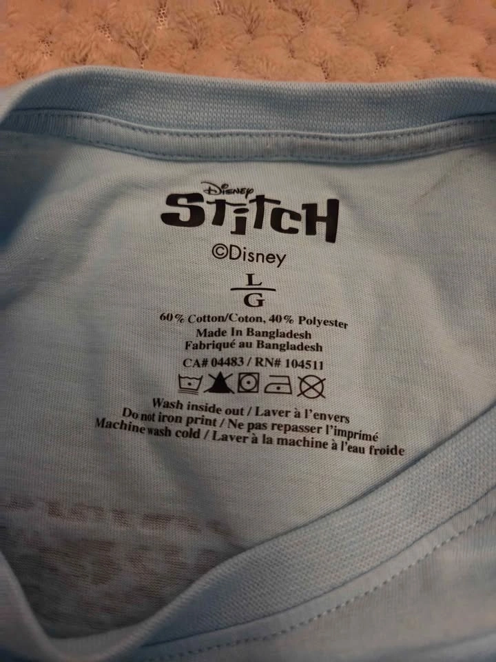 Light Blue Disney Stitch T-Shirt Size L - photo 3