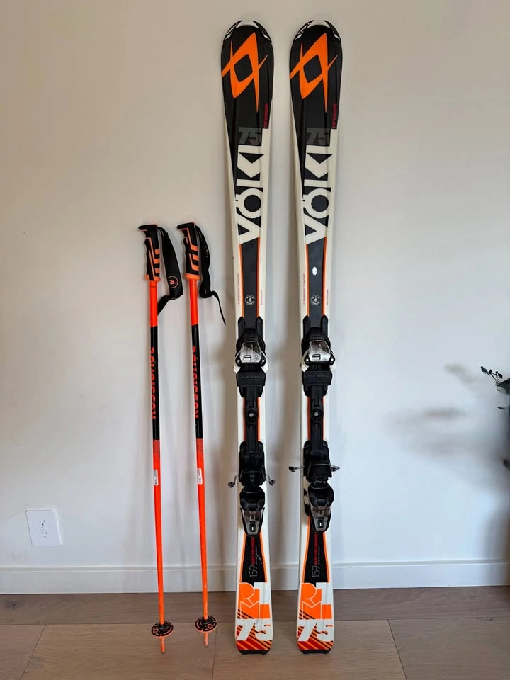 Vokl RTM 75 Skis with Bindings and Poles
