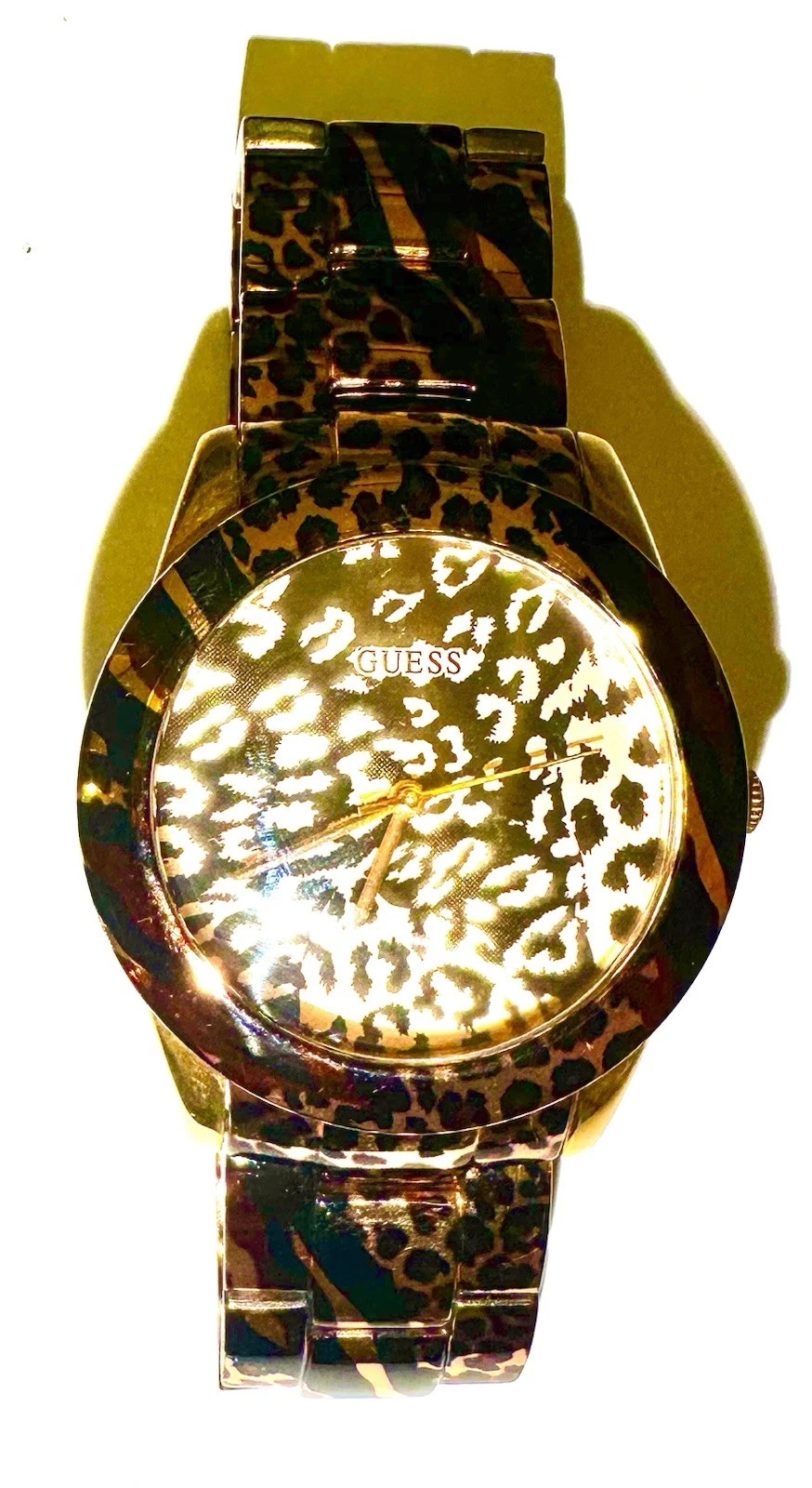 GUESS Leopard Print Stainless Steel Quartz Watch