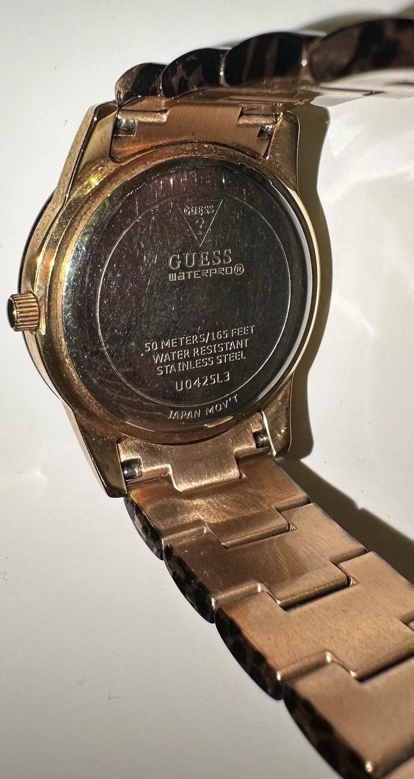 GUESS Leopard Print Stainless Steel Quartz Watch - photo 3