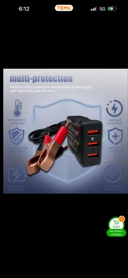 3 USB Clip Car Chargers 12-24V 3A - photo 4