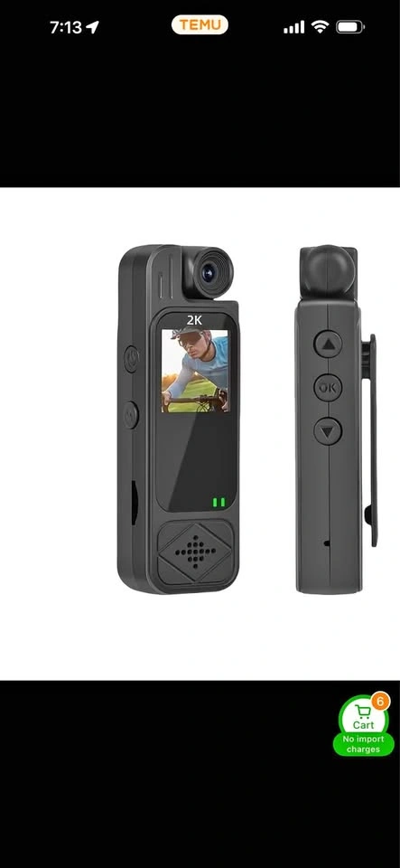 Mini Body Camera w/ 180° Rotating Lens, HD Night Vision, 128GB C
