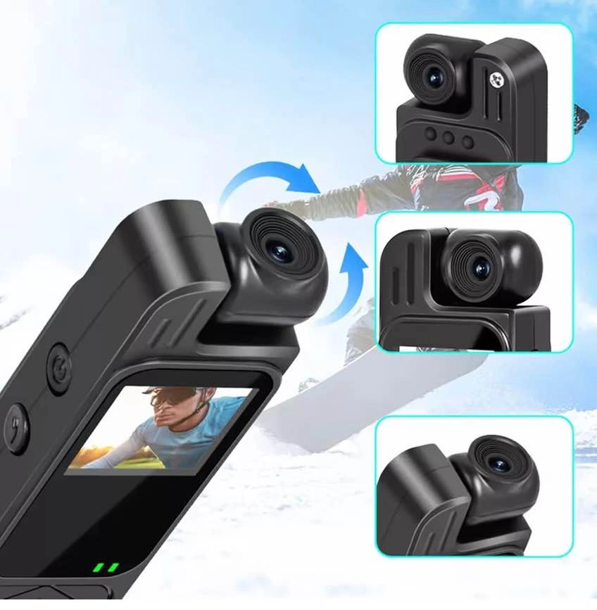 Mini Body Camera w/ 180° Rotating Lens, HD Night Vision, 128GB C - photo 3