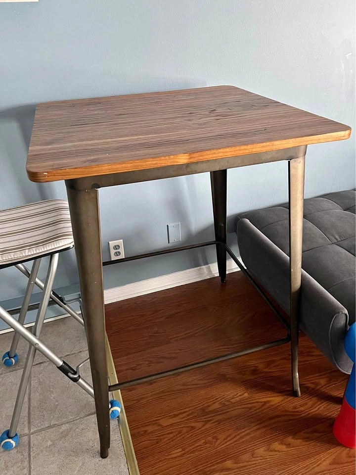 Modern Industrial Bar Table Metal Counter Height Dining Table (F