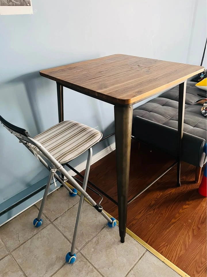 Modern Industrial Bar Table Metal Counter Height Dining Table (F - photo 2