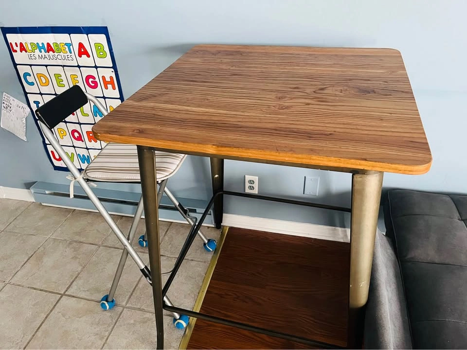 Modern Industrial Bar Table Metal Counter Height Dining Table (F - photo 3