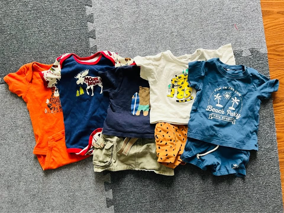Baby girl boy summer clothes set Korean style - photo 4