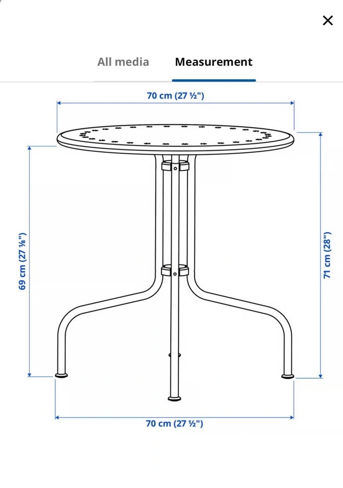 IKEA LÄCKÖ White Round Outdoor/Patio Table - photo 3