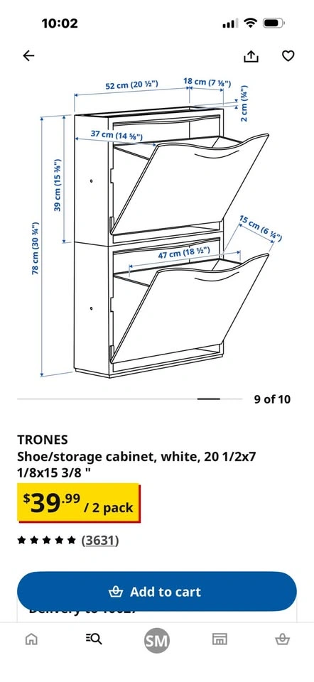 IKEA TRONES White Shoe Storage Cabinets (2 pack) - photo 2