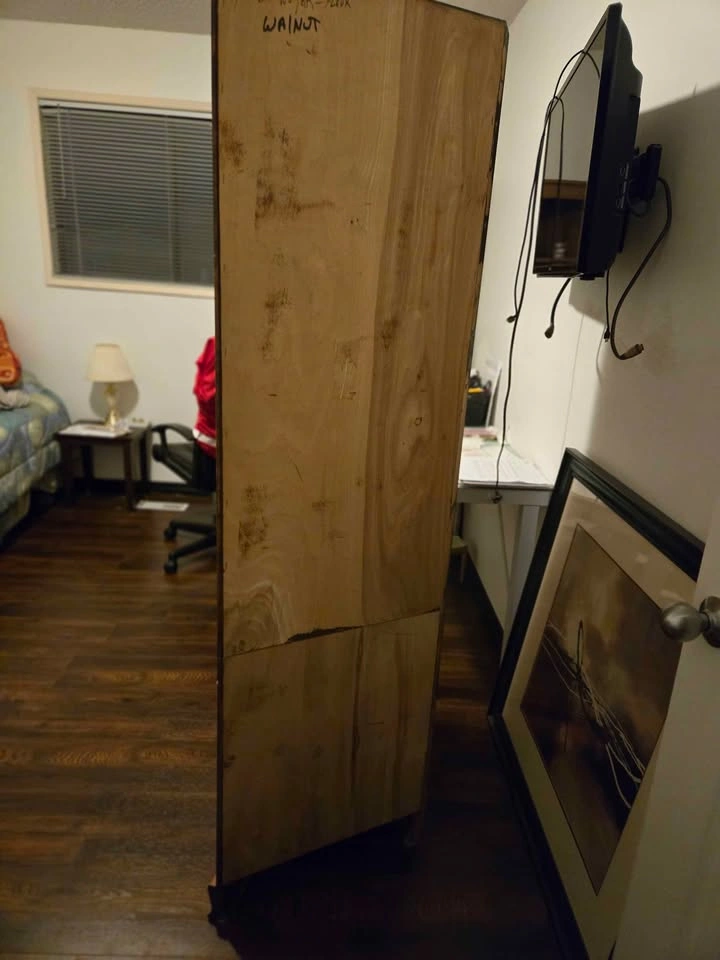 Walnut Wood Corner Hutch with Glass Doors - photo 4