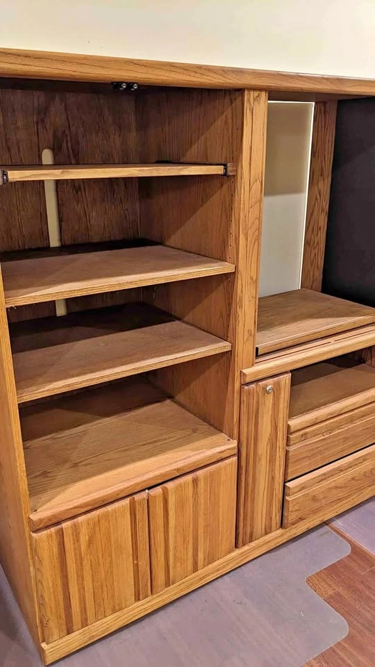 Solid Oak Entertainment Cabinet