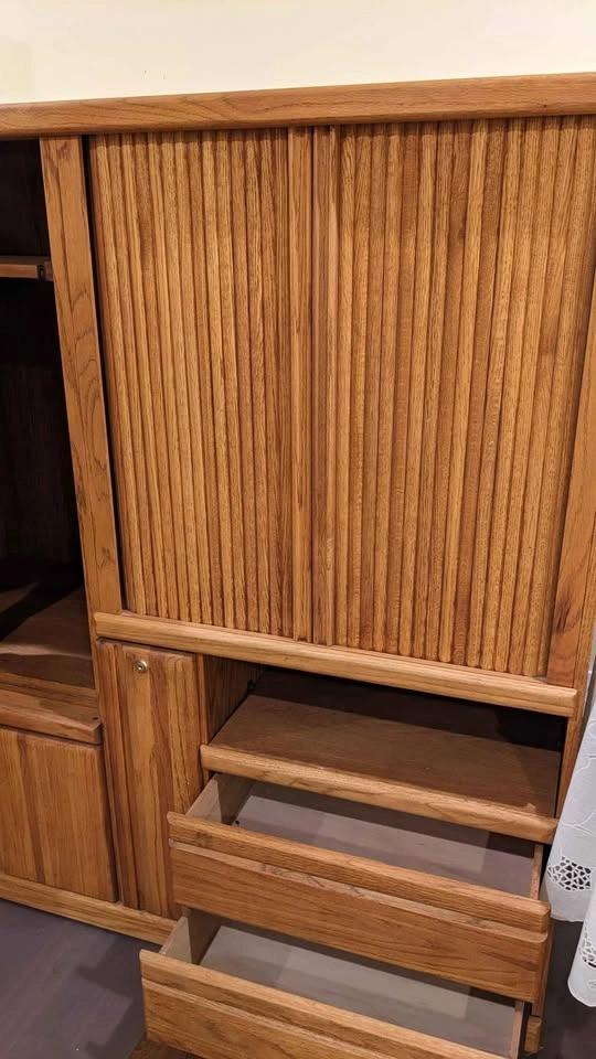 Solid Oak Entertainment Cabinet - photo 5