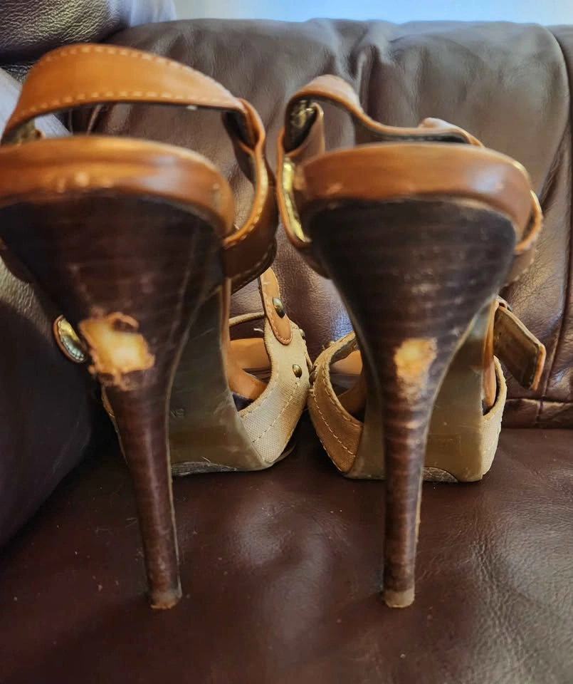 Guess Slingback Heels – Size 5 – Neutral Brown - photo 4