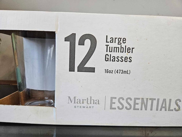 Martha Stewart 12pc Tumbler Glass Set – 16oz