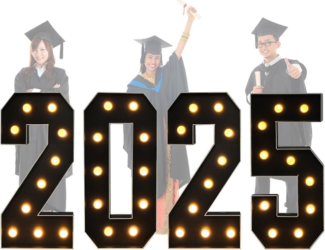 4x 3ft Black Numbers 2025 Graduation Party Decorations Large LED - photo 2