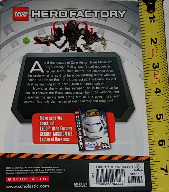 Lego Hero Factory Secret Mission #1 The Doom Box Book Scholastic - photo 2