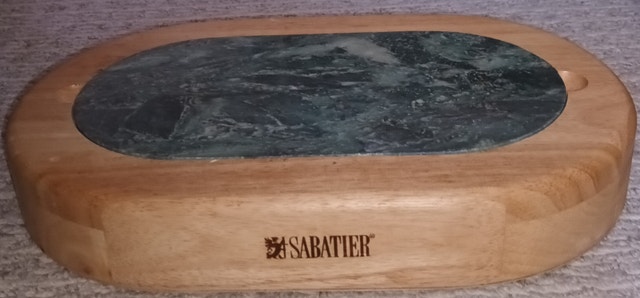Sabatier Wood & Green Marble Cheese Board w/ Utensils