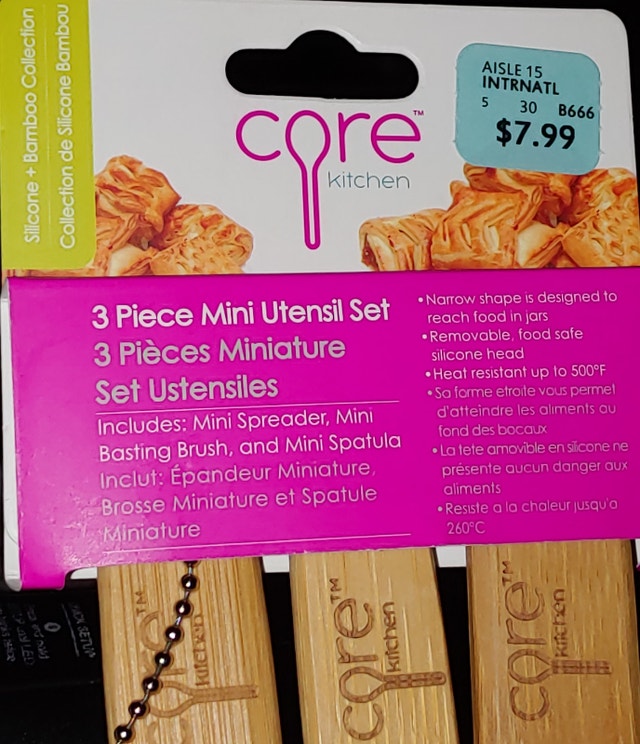 NEW Core Kitchen 3 Piece Mini Utensils Spreader, Brush, Spatula - photo 2