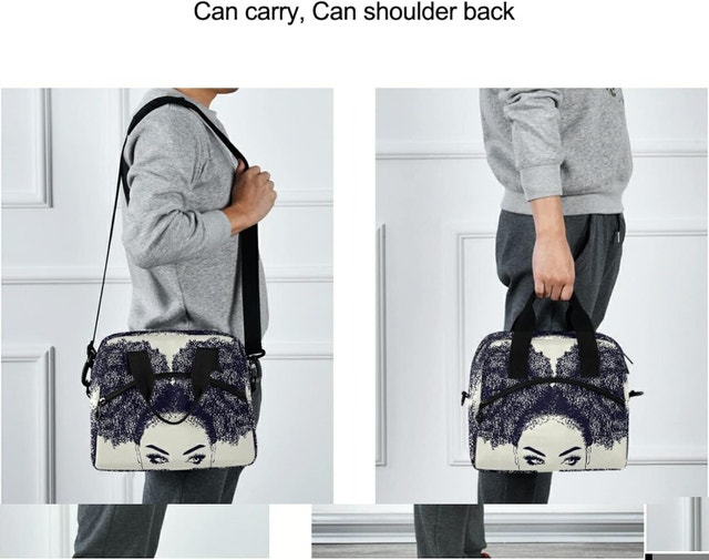 ALAZA African American Woman Curly Hair Lunch Bag - photo 2
