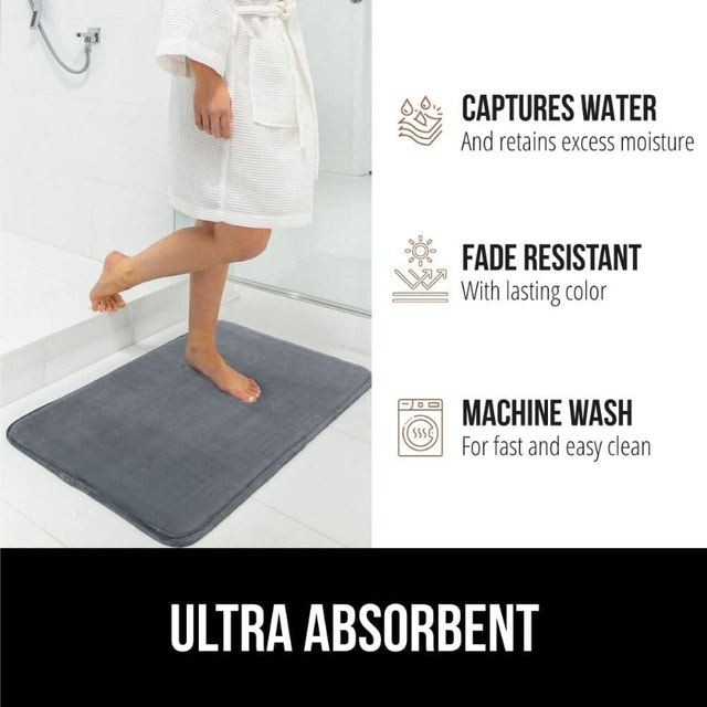 NEW GORILLA GRIP Bath Mat - Thick Memory Foam, 20x30" - photo 2