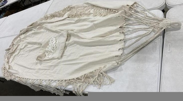 White Hammock with Fringe and Loops 4x9' - photo 2