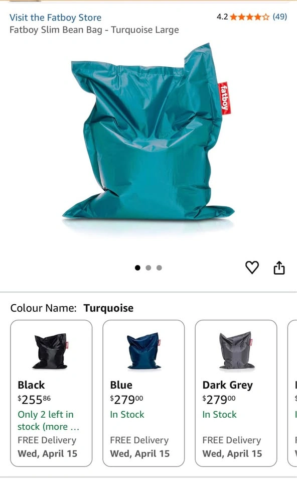 Fatboy Slim Bean Bag - Turquoise - photo 2