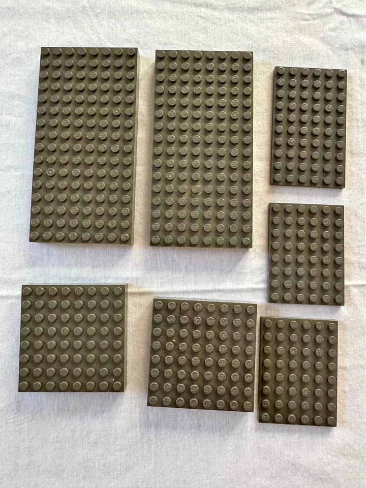 LEGO Dark Grey Baseplates Assorted Sizes (7 pc)