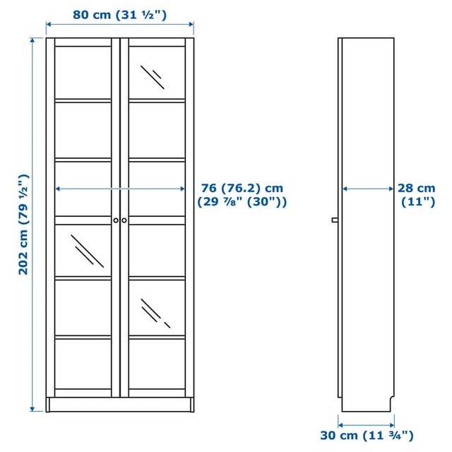 IKEA Billy Bookcase with Glass Doors - photo 3