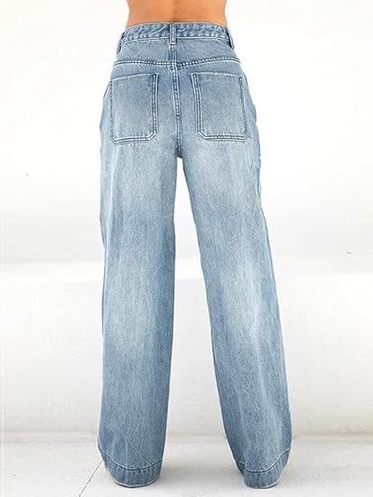 NEW EMMIOL Women's Med Wide Leg Jeans Baggy Mid-High Waisted Y2k - photo 2