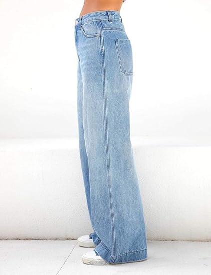 NEW EMMIOL Women's Med Wide Leg Jeans Baggy Mid-High Waisted Y2k - photo 3