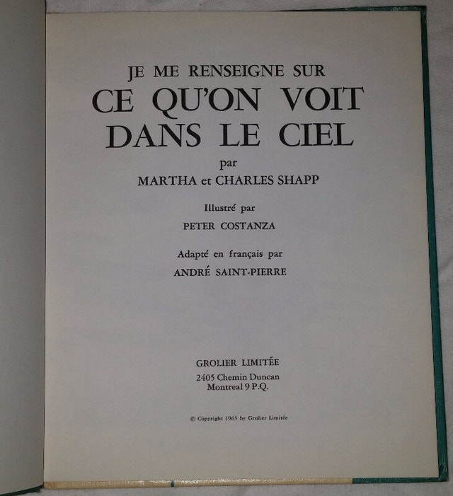 Ce Qu'On Voit Dans Le Ciel Livre - Vintage French Hard Cover Boo - photo 2