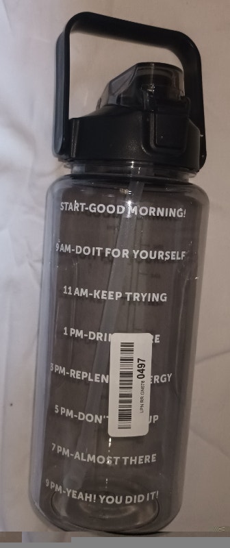 NEW Black Motivational 2 Liter Sports Water Bottle - photo 4